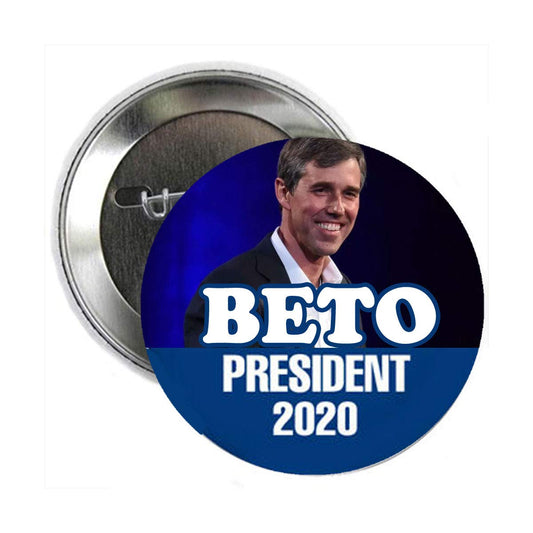 Beto O'Rourke for President 2020 Pinback Badge 2.25" for Jackets, Backpacks, Pic