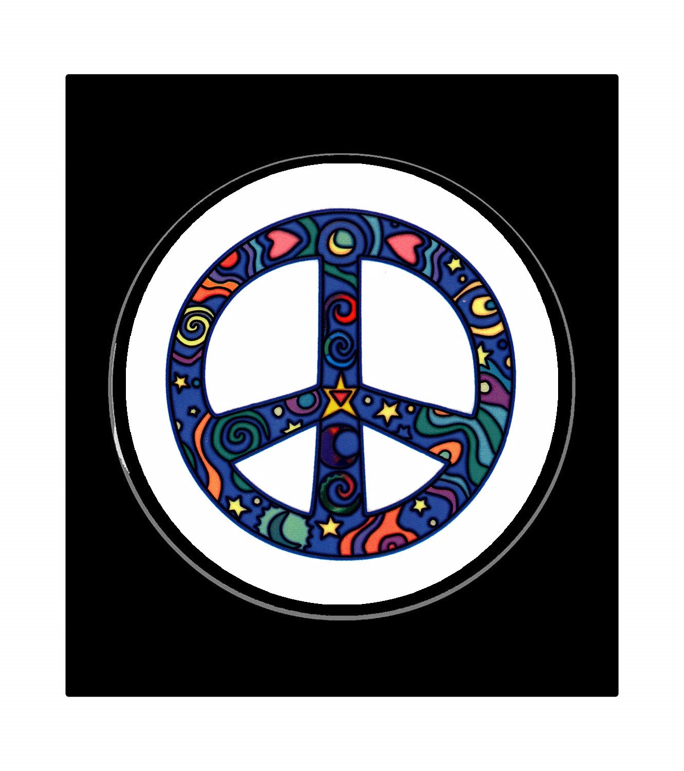 Peace Love Hippie Sign Pinback Badge 1.25" for Jackets, Backpacks, etc.