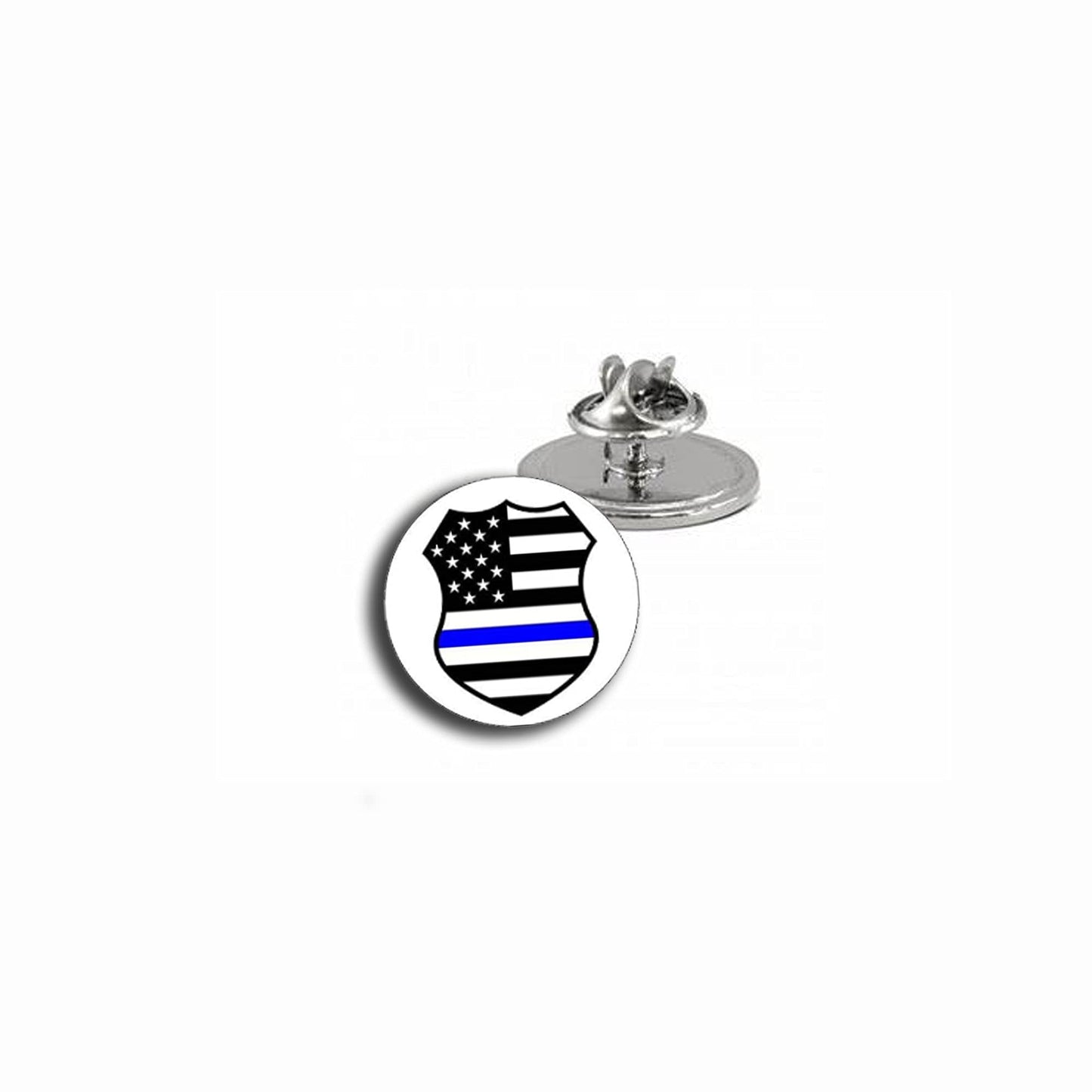 12 Pcs 7/8" USA Blue Line Crest Lapel Pin Pinback for Jackets, Backpacks, etc. Police