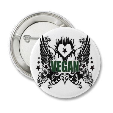 Vegan/Vegetarian 1 inch & 1 1/2 inch Size Button/Pin 8 Collection Set