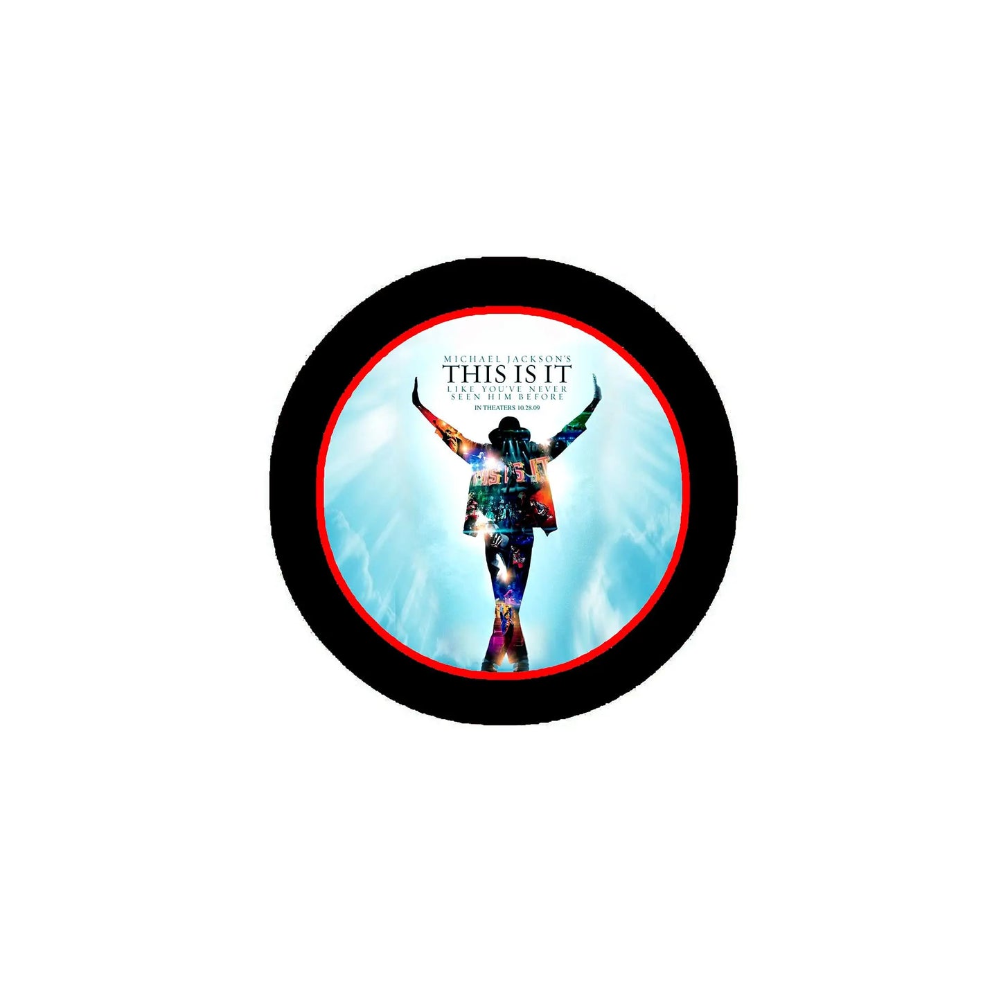 2.25-inch pinback badge with black rim, blue graphic, and 'THIS IS IT' text