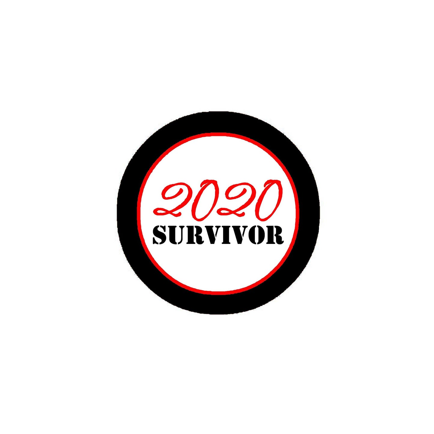 2020 Survivor 2.25" Pinback for Jackets, Backpacks, etc. White Red