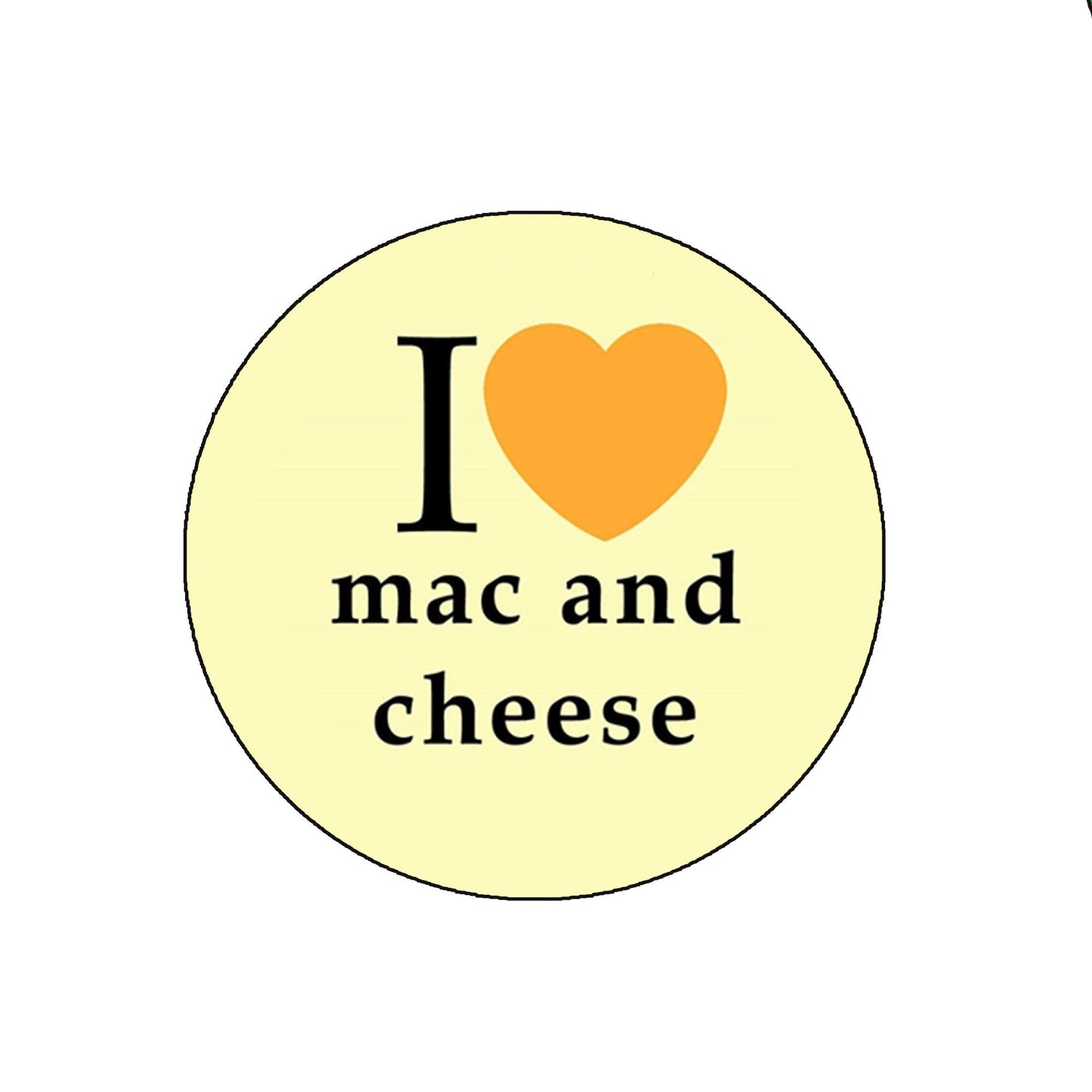 I Love Mac and Cheese Badge Reels Cute Felt Retractable Badge Reels 1.45-inch