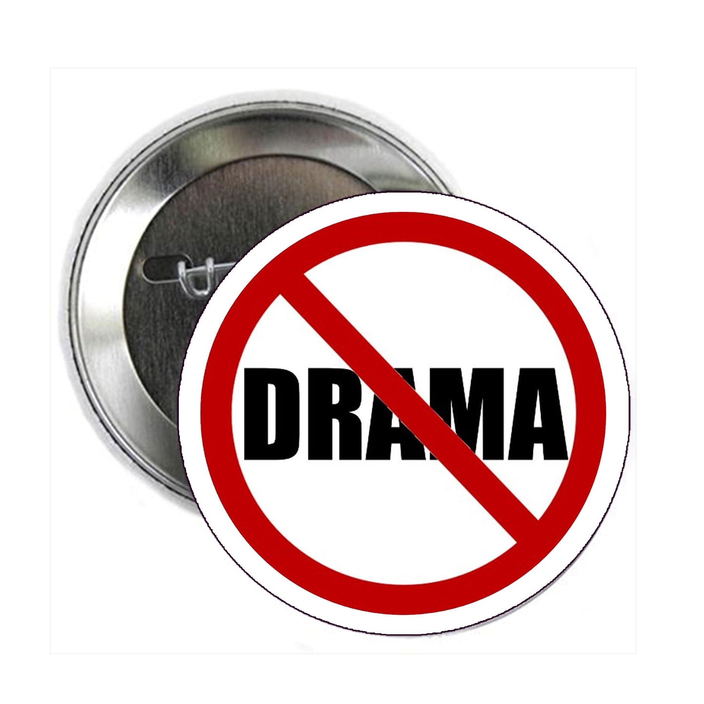 No Drama 2.25-inch Pinback Button Pin Brooch, 12 Pcs Set Default Title