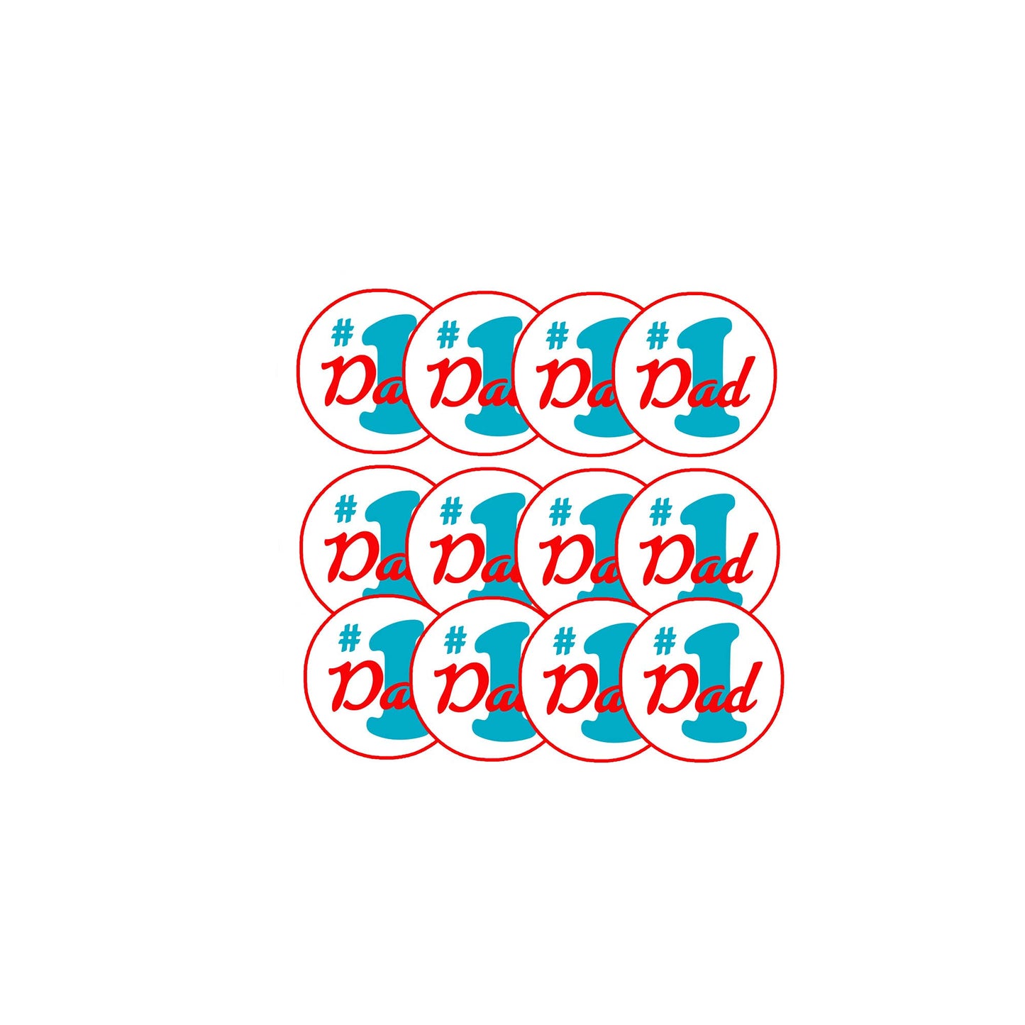 12 Pcs #1 Dad 2.25" Pinback or Jackets, Backpacks, etc.