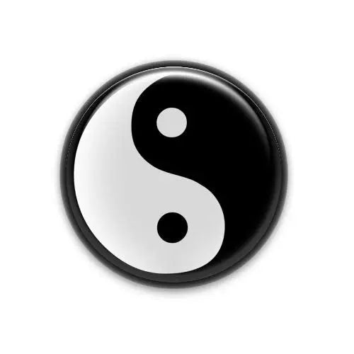 2.25-inch circular yin-yang fridge magnet, black and white yin-yang symbol