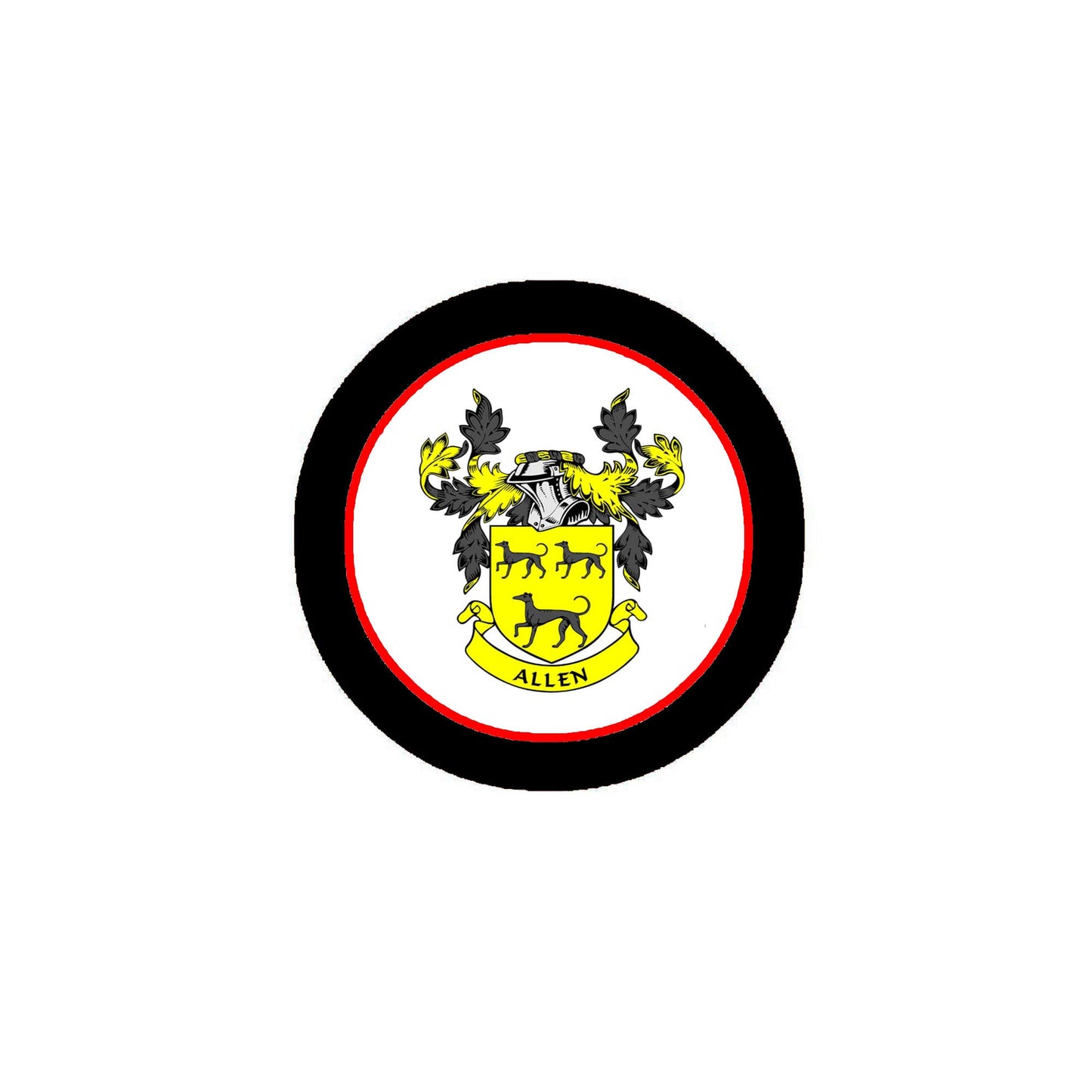Allen Family Crest 3" Coat of Arms Fridge Round Magnet