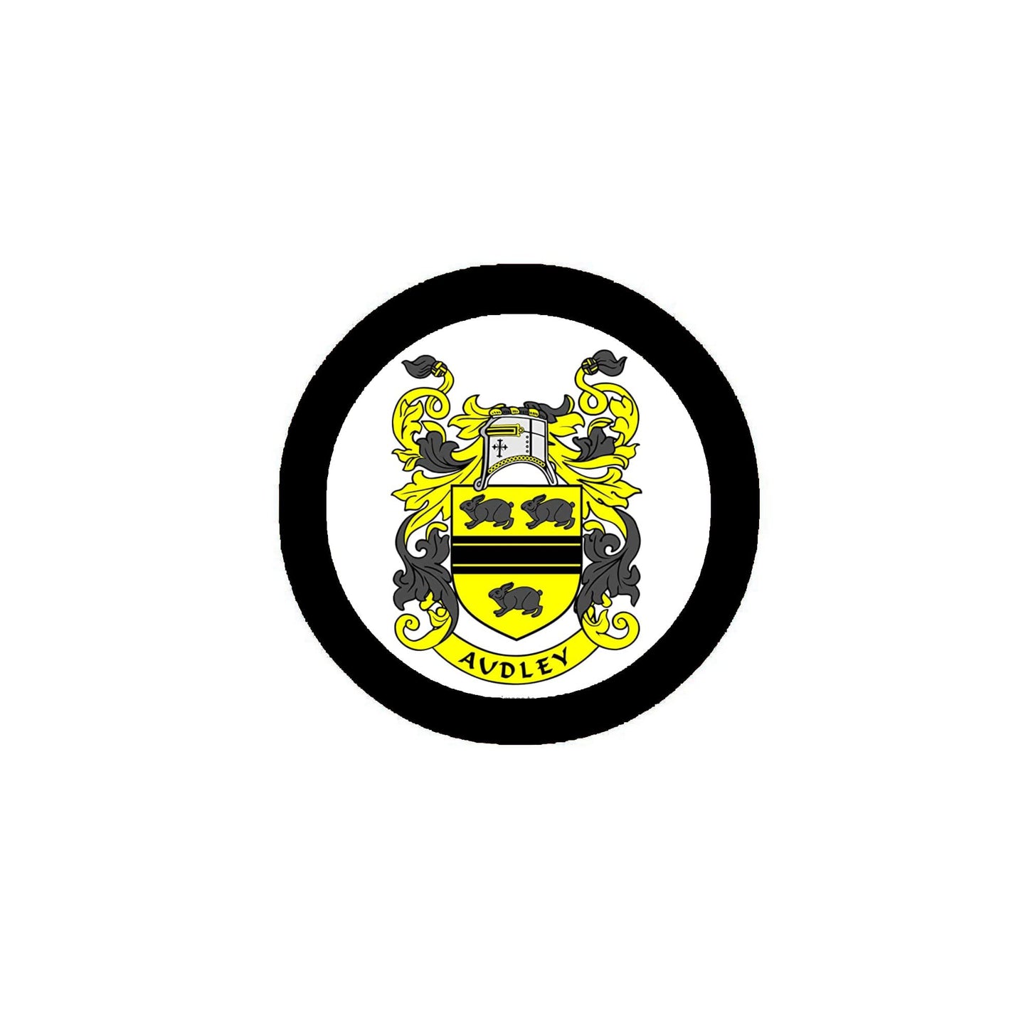 Audley Family Crest 3" Coat of Arms Fridge Round Magnet