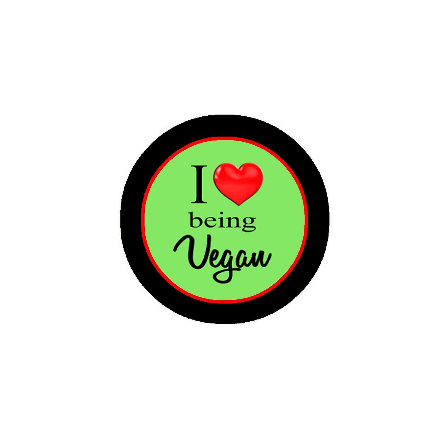 I Love being Vegan Pinback Badge 2.25-inch Default Title