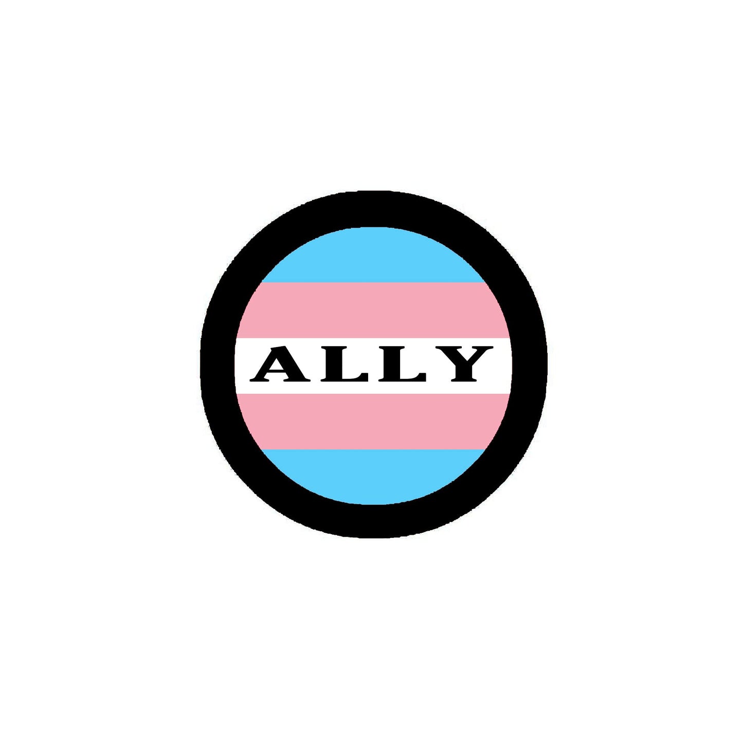 Transgender Ally Flag Badge 2.25" Pinback or Jackets, Backpacks, etc.