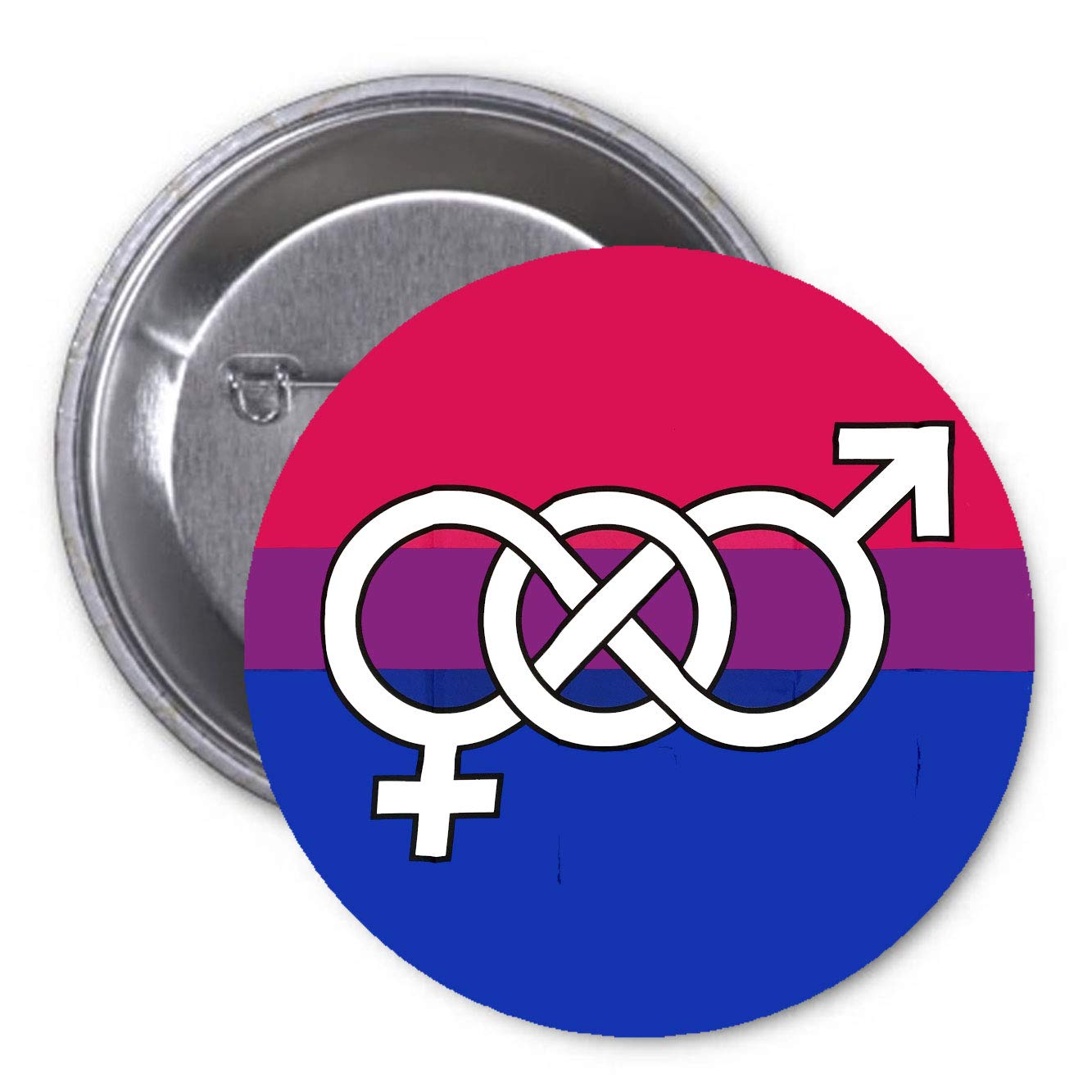 Bisexual Pride Flag 2.25" Pinback for Jackets, Backpacks, etc.