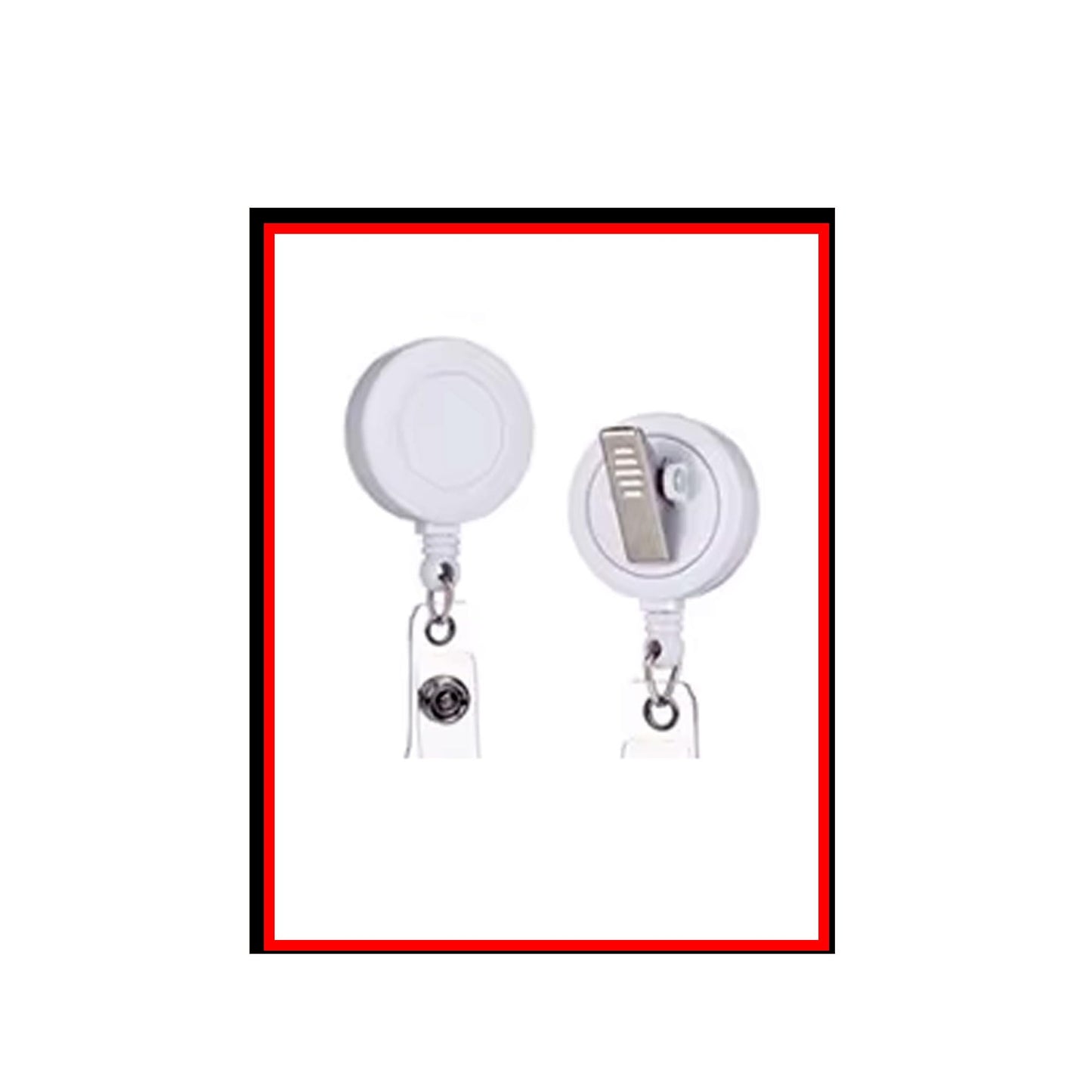 50 Pieces Retractable Badge Holder Reels with Swivel Alligator Clip, ID Card Holder Name Badge Reel Clips for Students Teachers Office Workers (White)