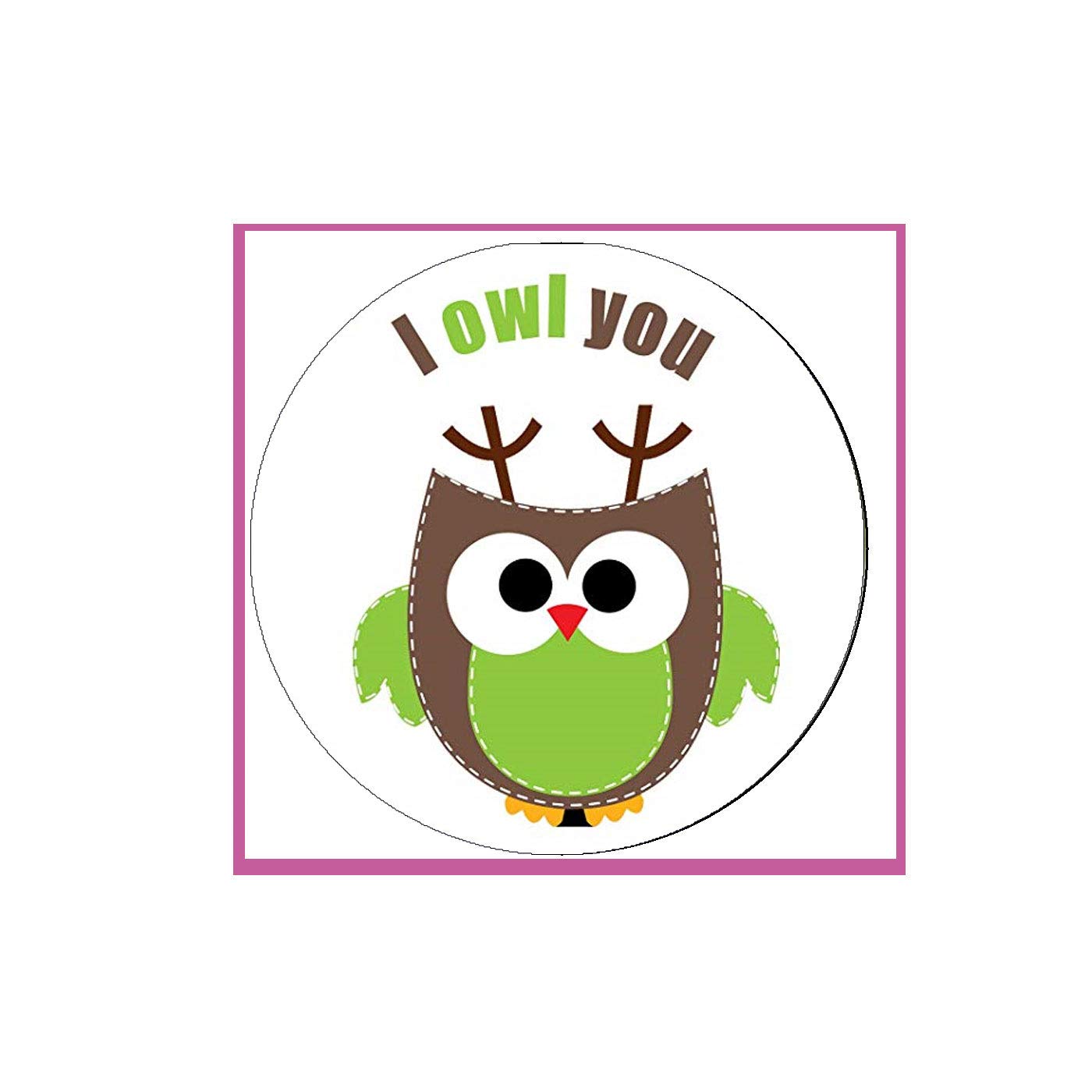 I Owl You 1.25-inch Pinback Button for Jackets, Hats, Backpacks Green Default Title
