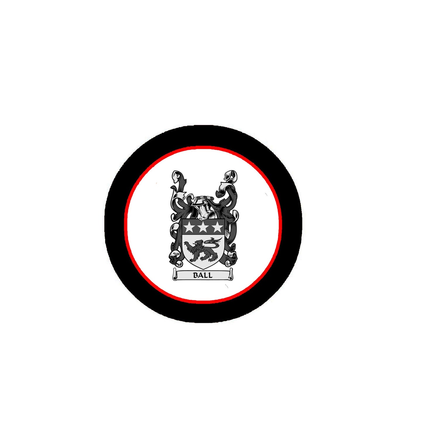 Ball Family Crest 3" Coat of Arms Fridge Round Magnet