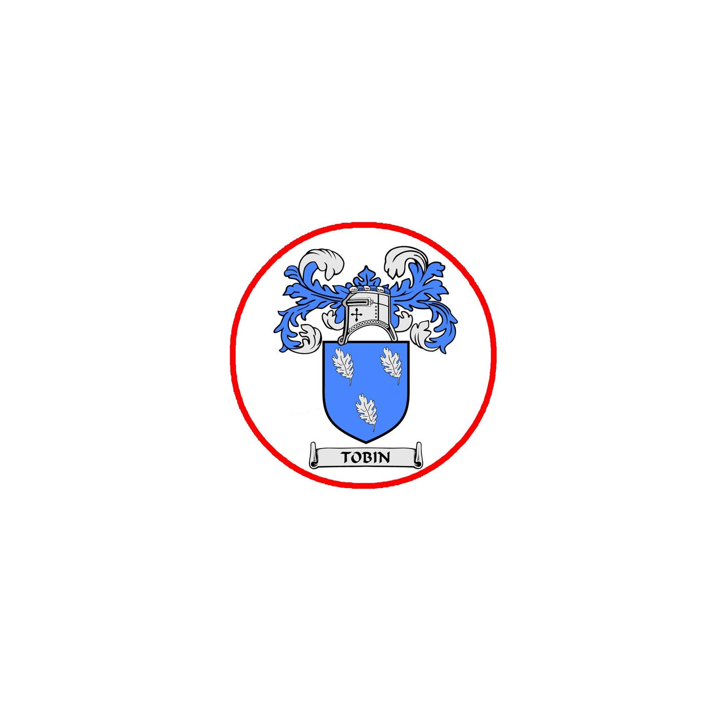 Tobin Family Crest 3" Coat of Arms Round Pinback Badge Brooch Pin Back