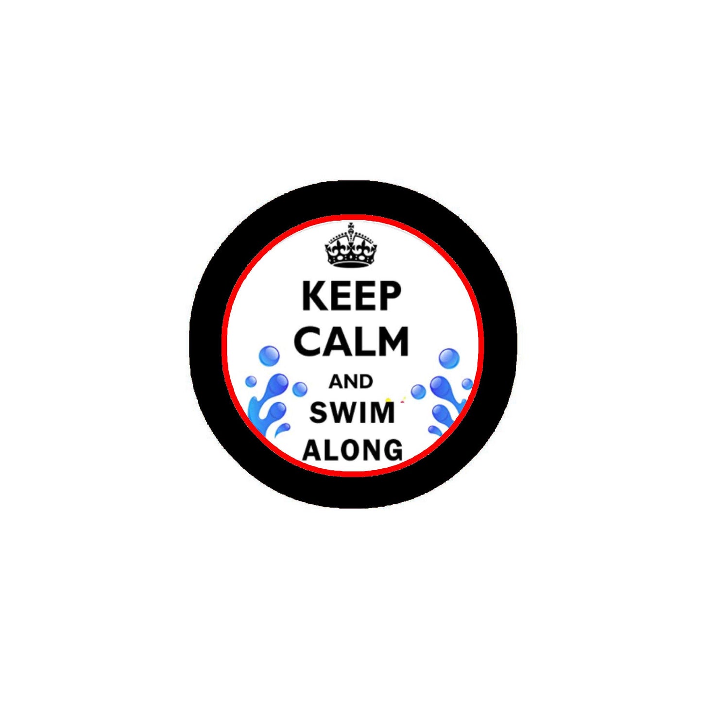 Keep Calm and Swin Along Pinback Badge 1.25-inch Default Title