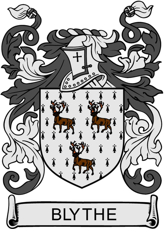 Blythe Family Crest 3" Coat of Arms Fridge Round Magnet