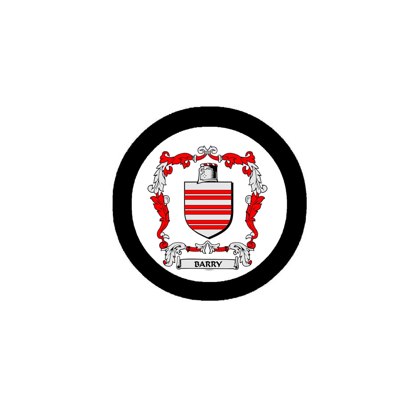 Barry 2 Family Crest 3" Coat of Arms Pinback
