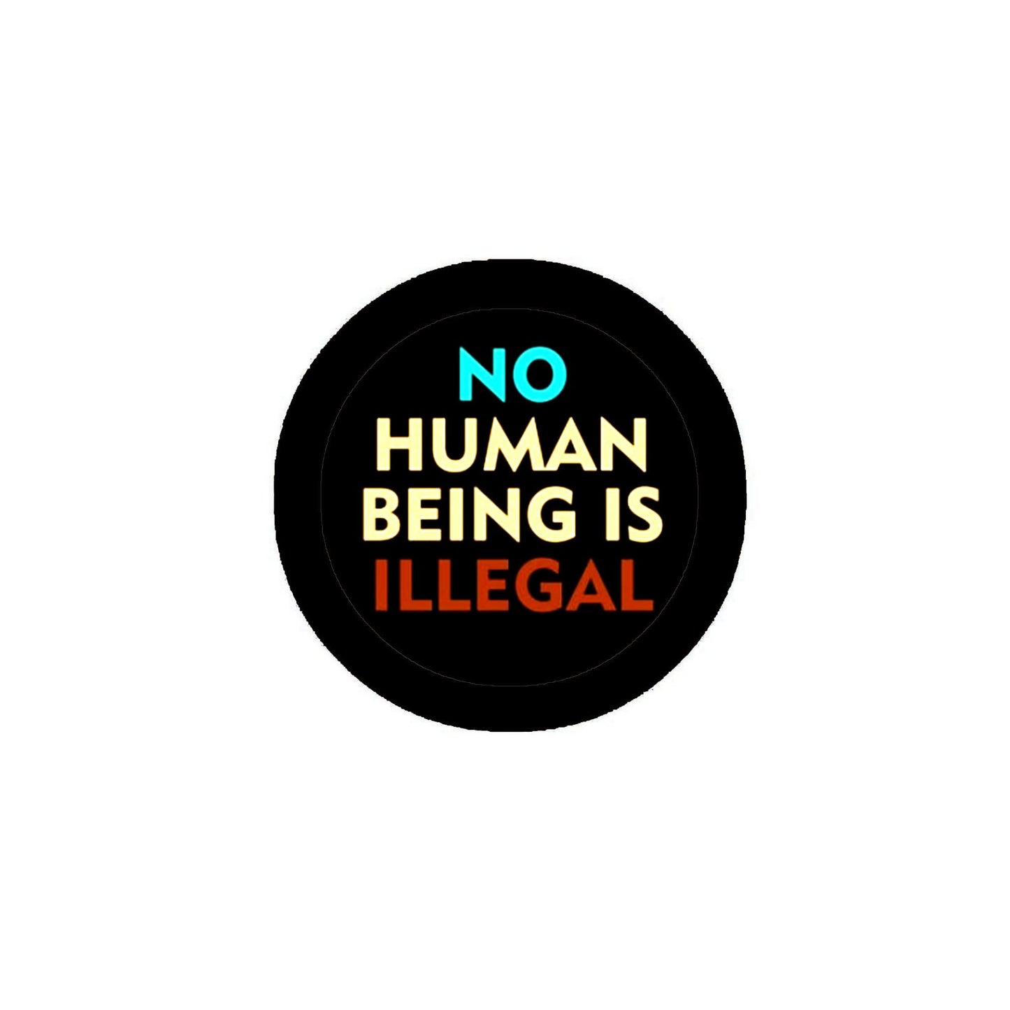 12 Pcs Set No Human Being Is Illegal Pinback Button Badge 2.25-inch Default Title