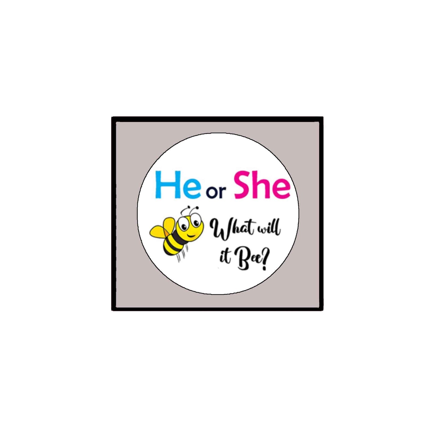 He or She What will it Bee? Pinback 2.25-inch Baby Shower Party Default Title