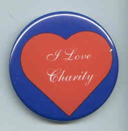 5 I Love Charity Pins/ Buttons/ Pinbacks/ Badges