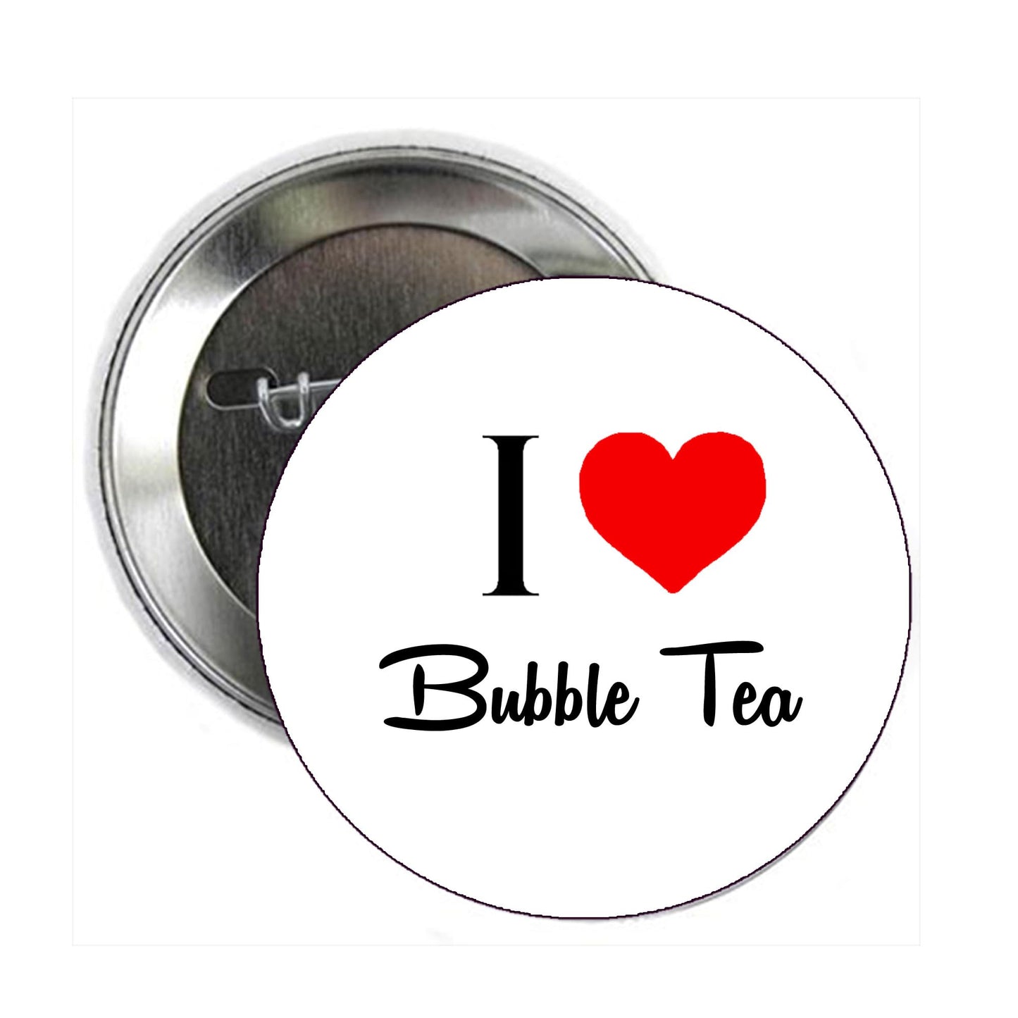 I Love Bubble Tea 2.25-inch Pinback Pin Back, Badge Default Title