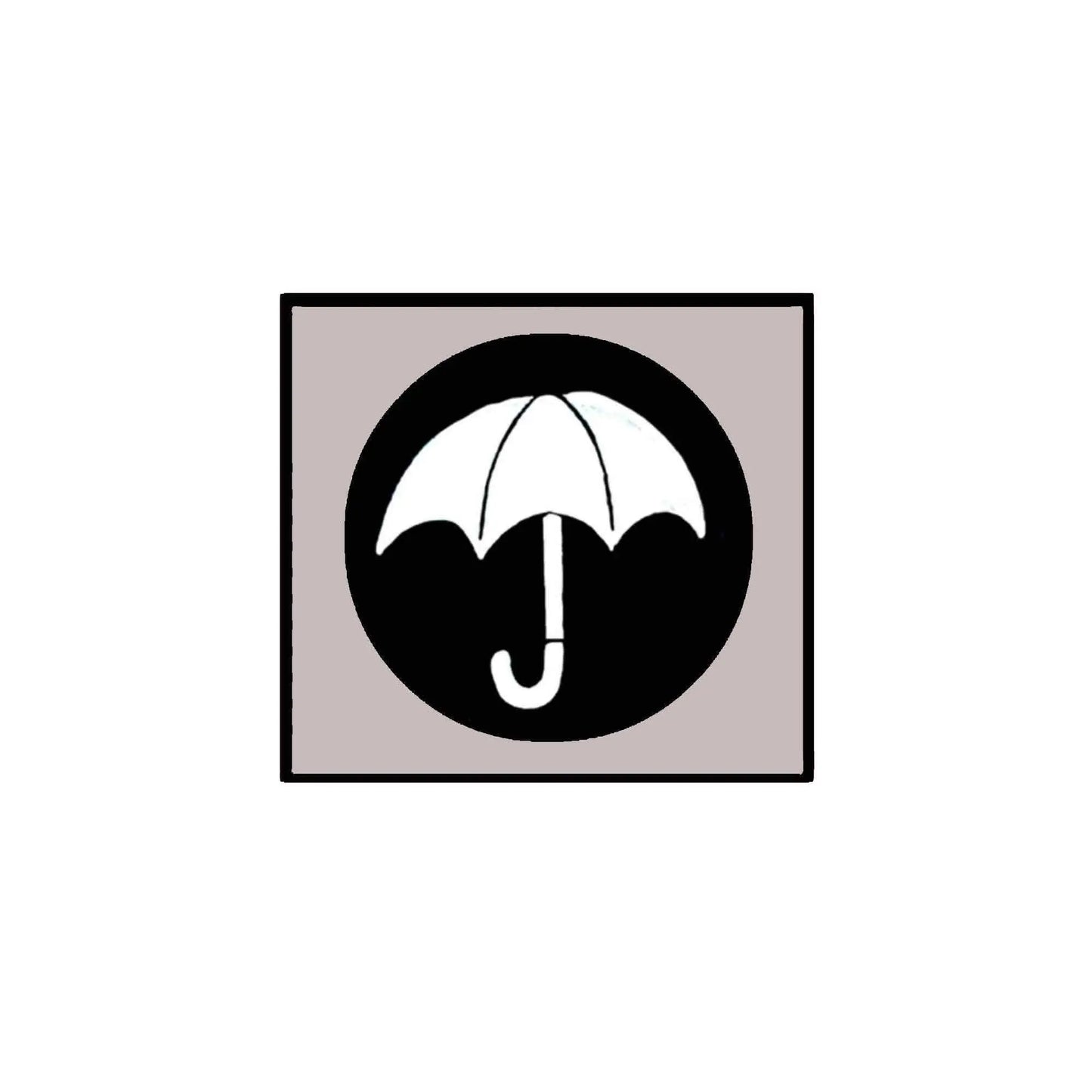 1.25-inch pinback umbrella button with black umbrella icon