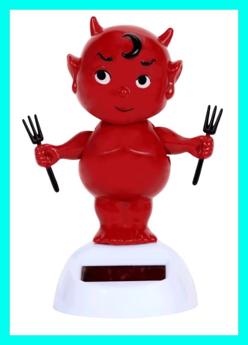 You Little Devil Solar Powered Cute Car Ornament Swing Doll Plus one Random Lanyard Badge Holder Surprise Gift