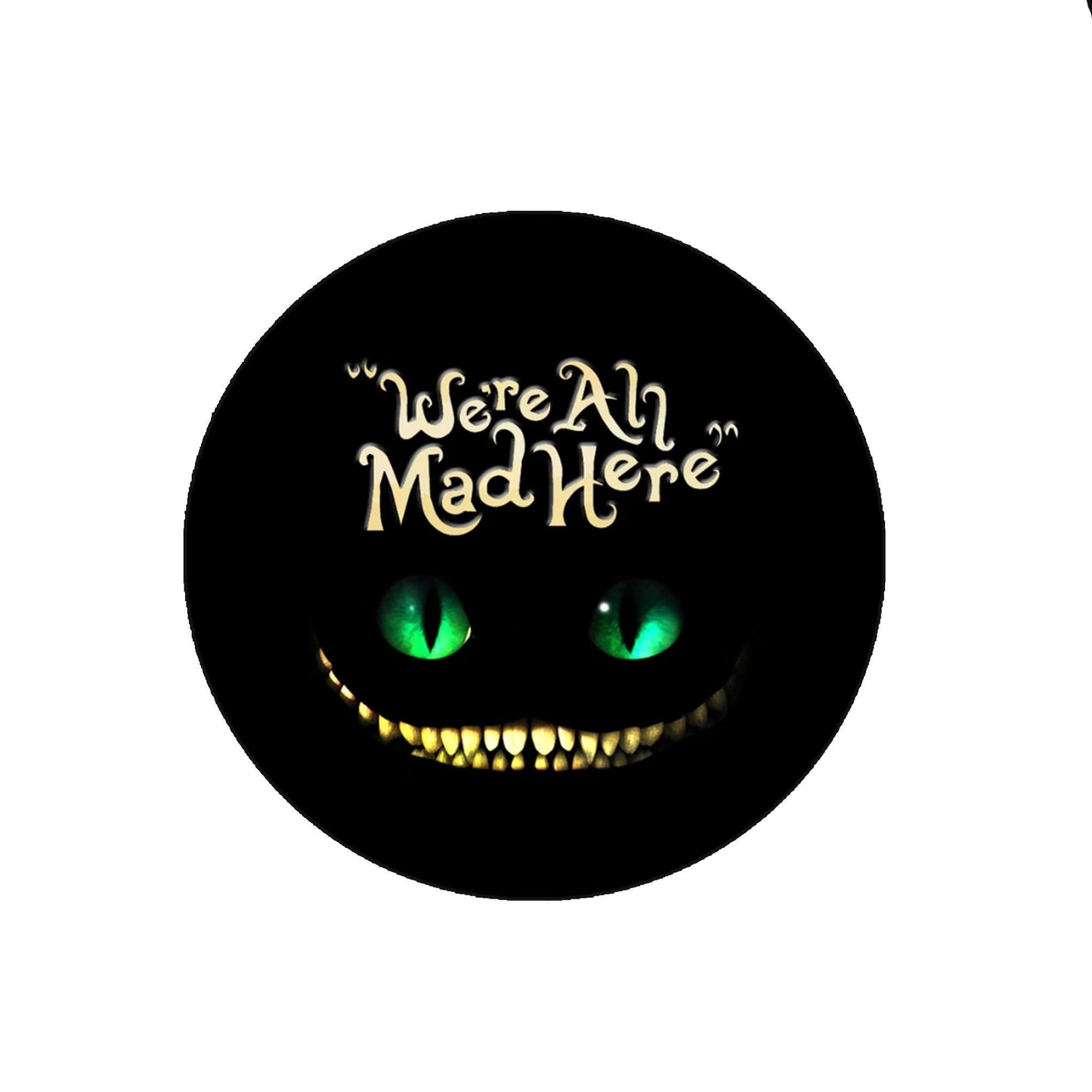 We are All Mad Here Badge Reels Cute Felt Retractable Badge Reels Themed Badge Holders Gift for Nurses Doctors ID Badges Name Cards Lanyards Holidays 1.45"