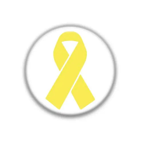 Yellow awareness ribbon fridge magnet, 2.25-inch (38mm)