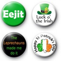 4 Pcs ST. PATRICK'S DAY Pinback 1.25-inch Default Title