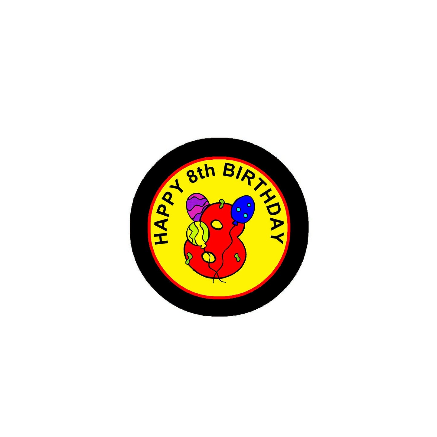 Happy 8th Birthday 2.25-inch Pinback Badge Default Title