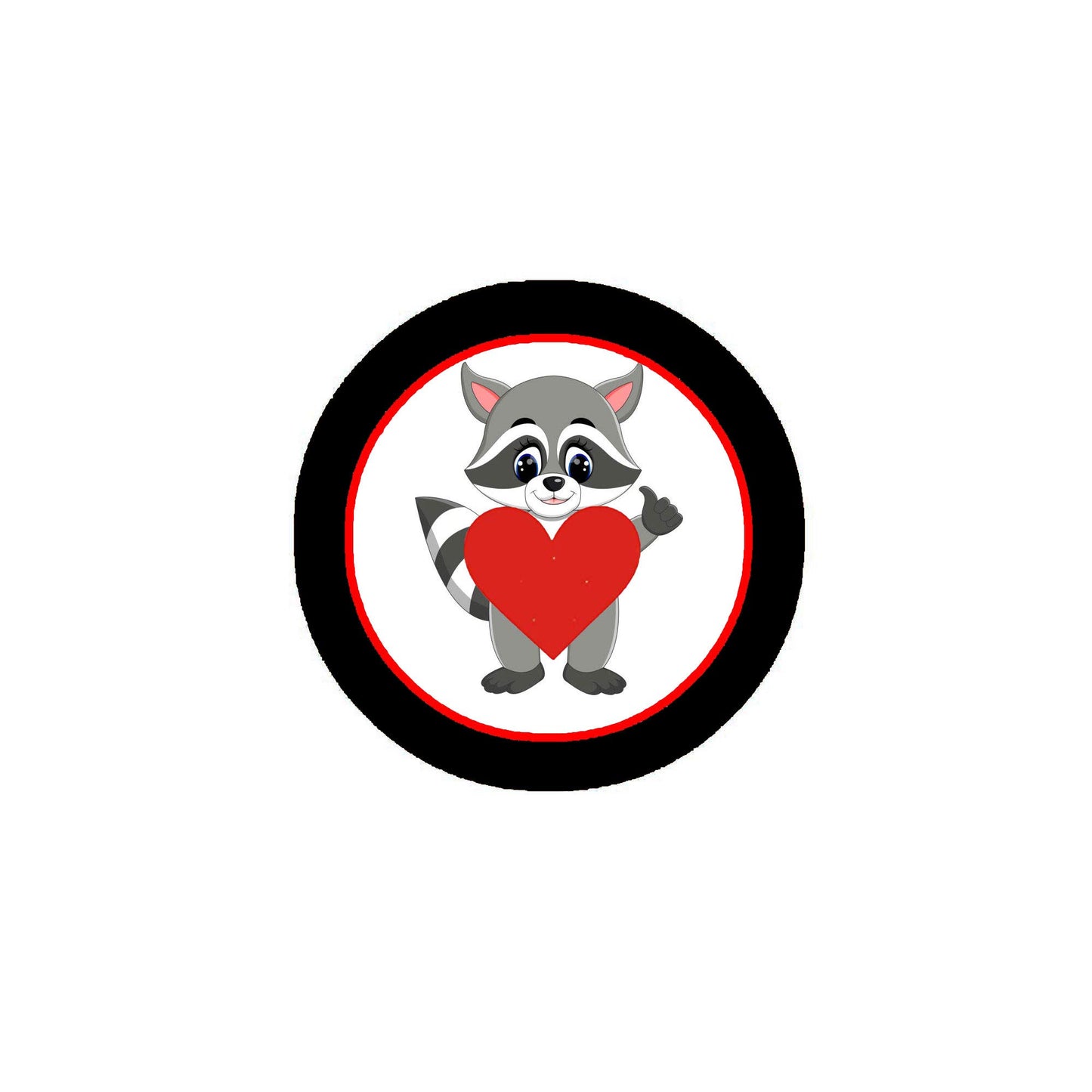 Raccoon Cartoon Pinback 2.25-inch Default Title