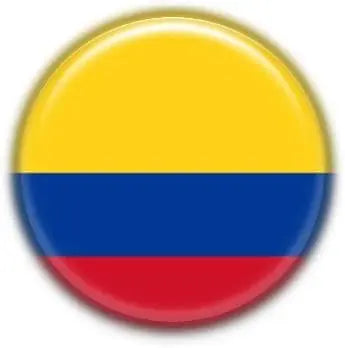 Colombia flag retractable reel, round yellow-blue-red face