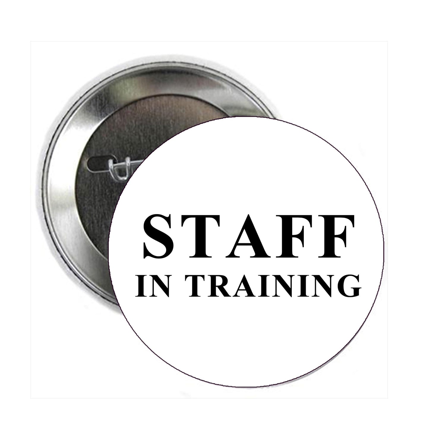 Staff in Training Service Animal Work Office Staff Employee Pinback Pin Back, Badge, Button Default Title