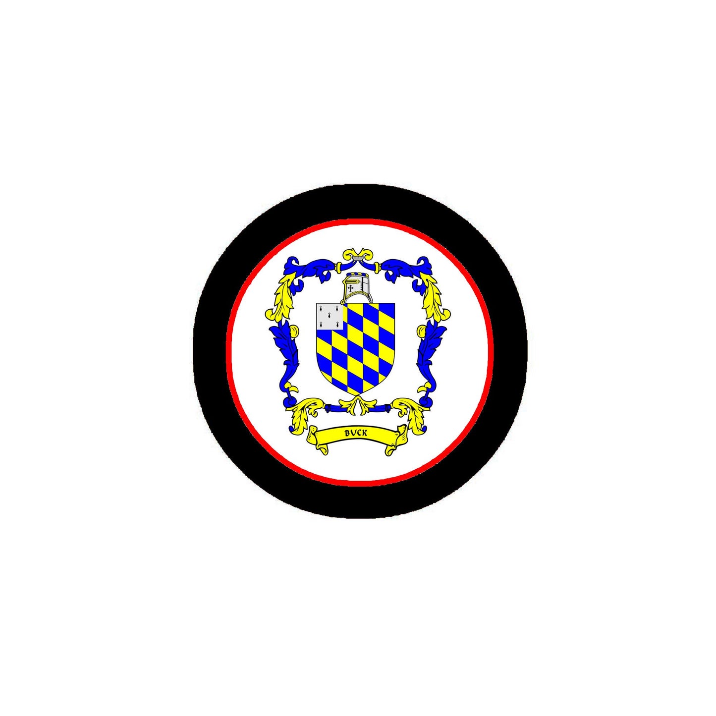 Buck Family Crest 3" Coat of Arms Fridge Round Magnet