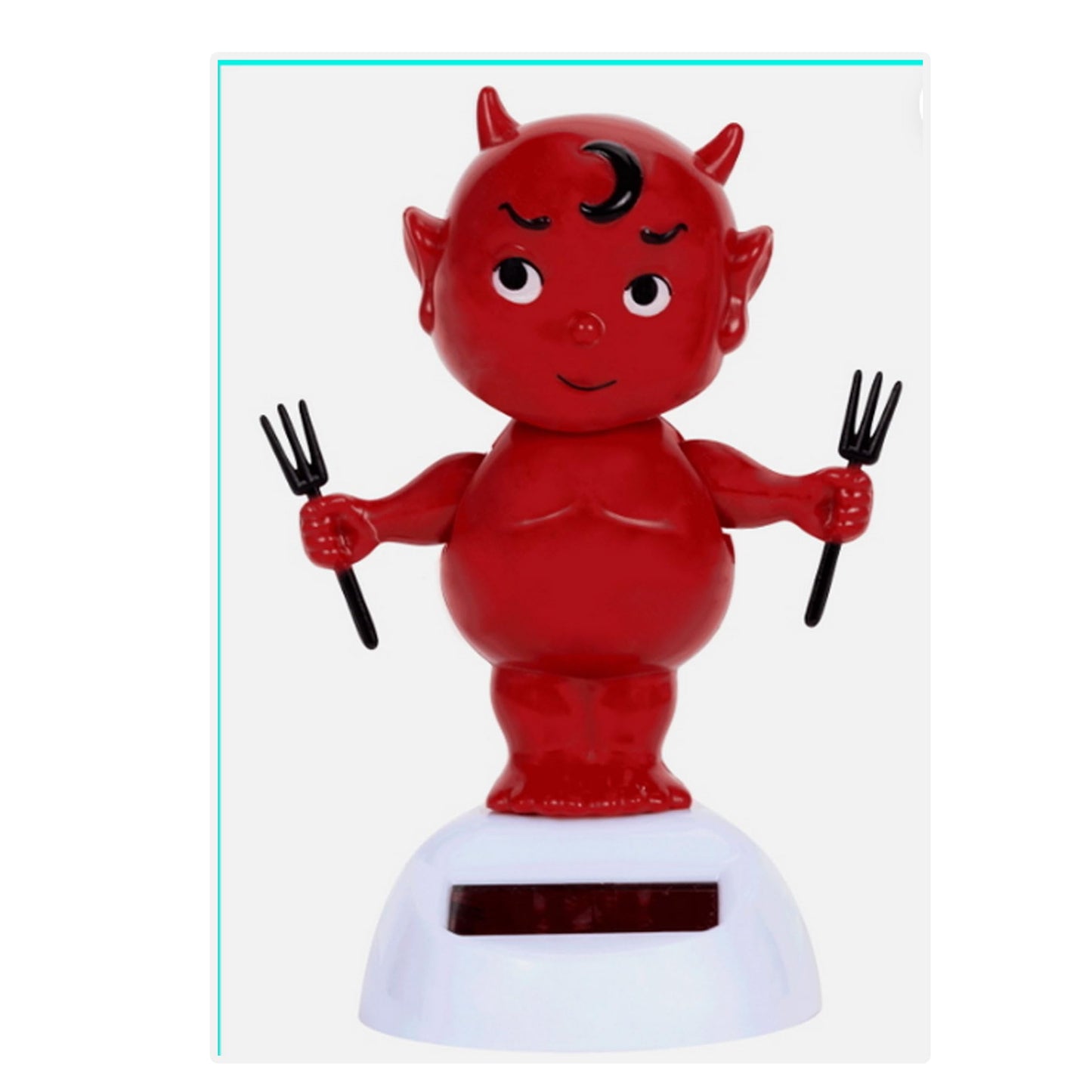 You Little Devil Solar Powered Cute Car Ornament Swing Doll Plus one Random Lanyard Badge Holder Surprise Gift