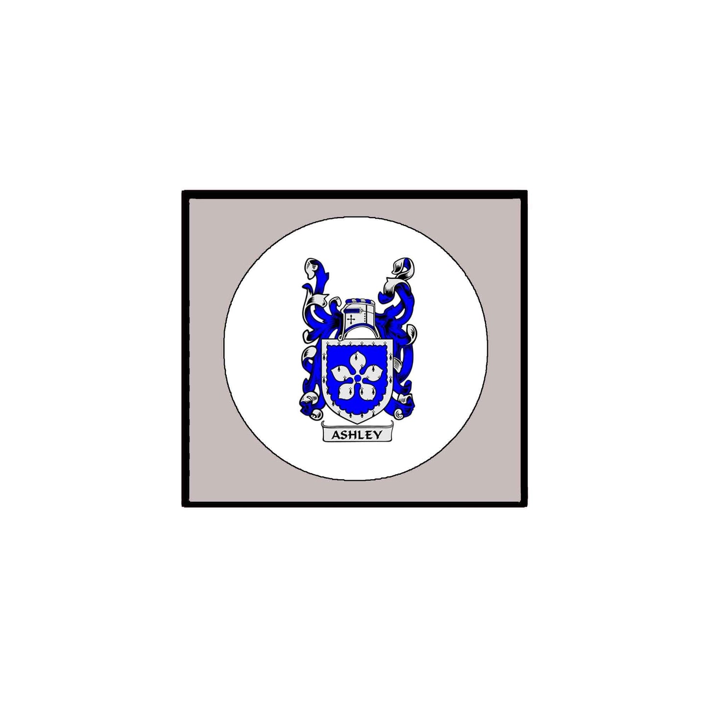 Ashley Family Crest 3" Coat of Arms Fridge Round Magnet