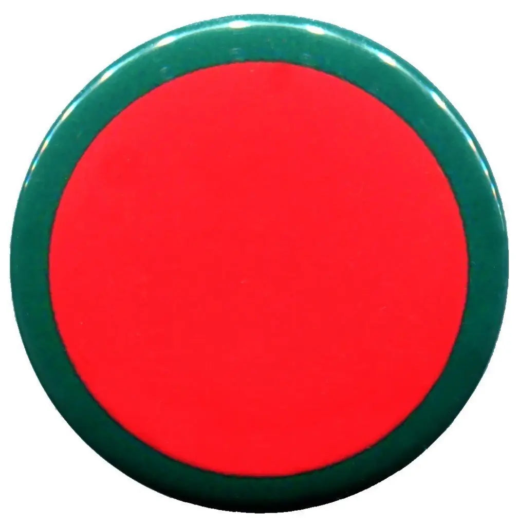 Bangladesh flag enamel pinback button, 2.25-inch; red center with green border