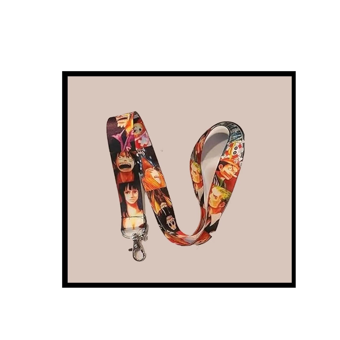 Colorful anime printed lanyard keychain holder with metal clip