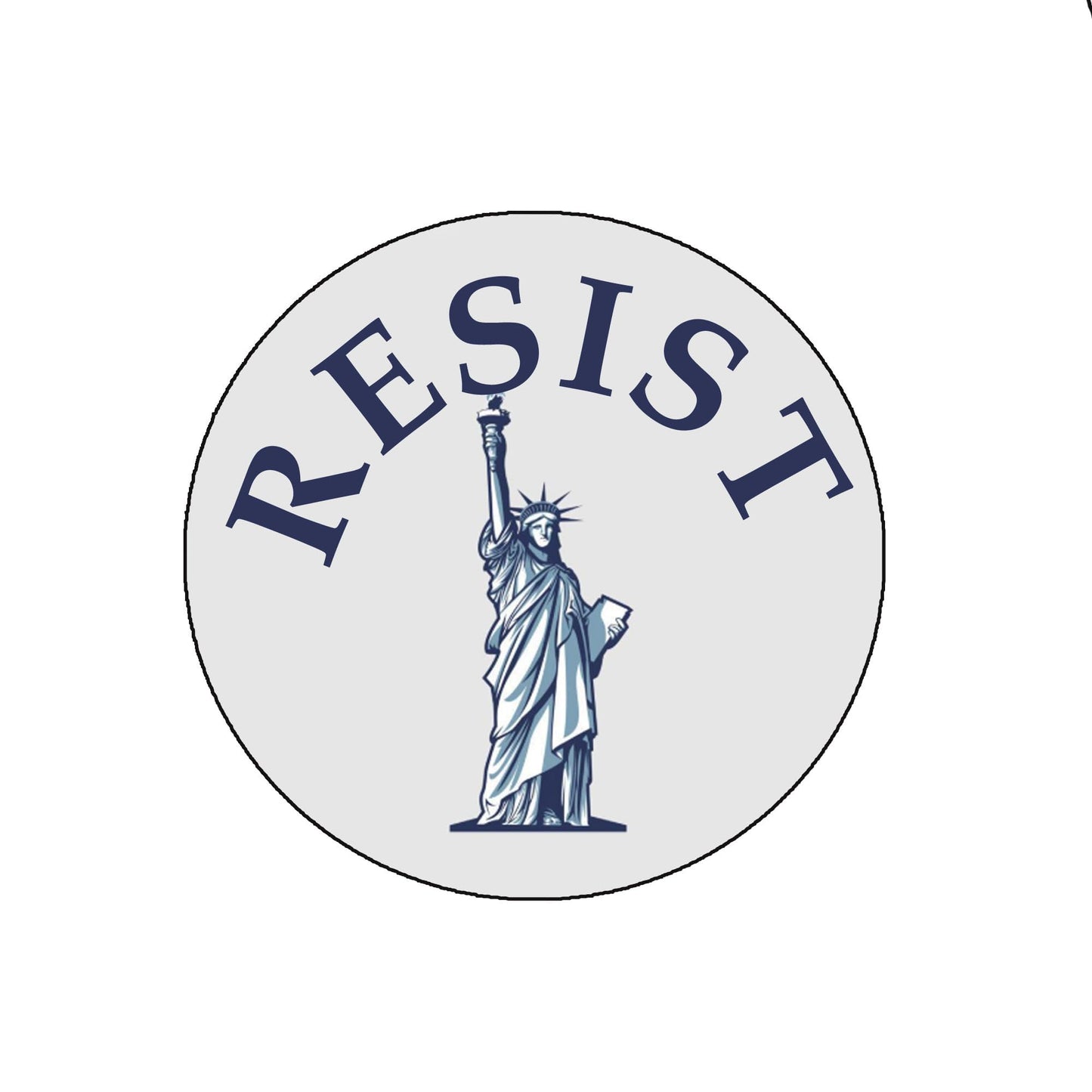 5 Pcs RESIST Statue of Liberty Pinback Button Pin Pinback Brooch for Jackets, Backpacks, Hats 1.25" small MINI