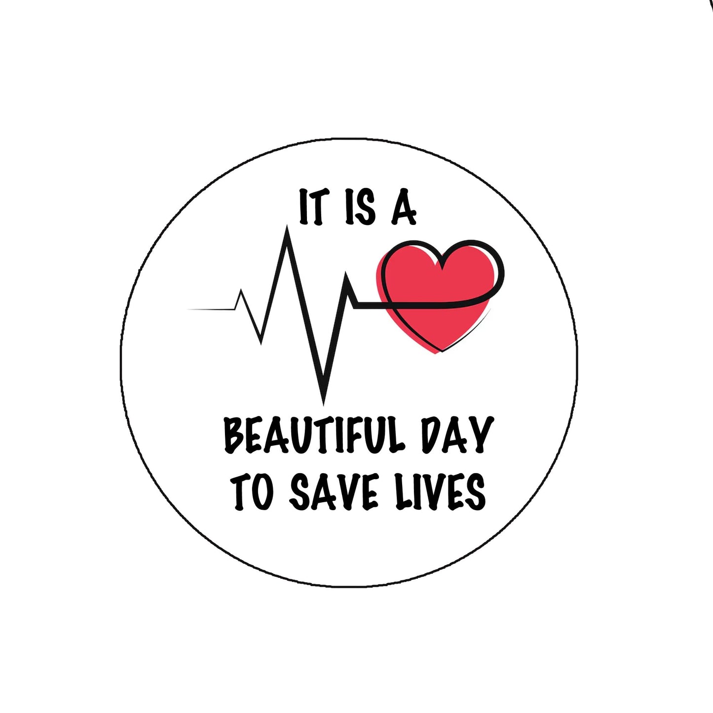 It is a Beautiful Day to Save Lives Badge Reels Cute Felt Retractable Badge Reels 1.45-inch Default Title