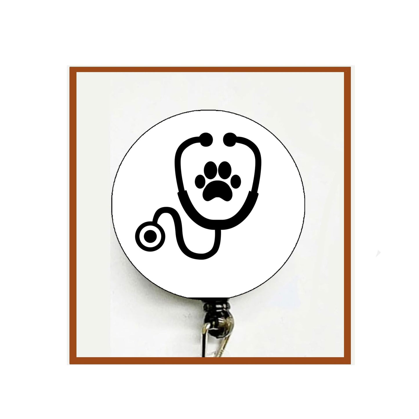 Veterinarian Symbol Badge Reels Cute Felt Retractable Badge Reels Themed Badge Holders Gift for Nurses Doctors ID Badges Name Cards Lanyards Holidays 1.45"