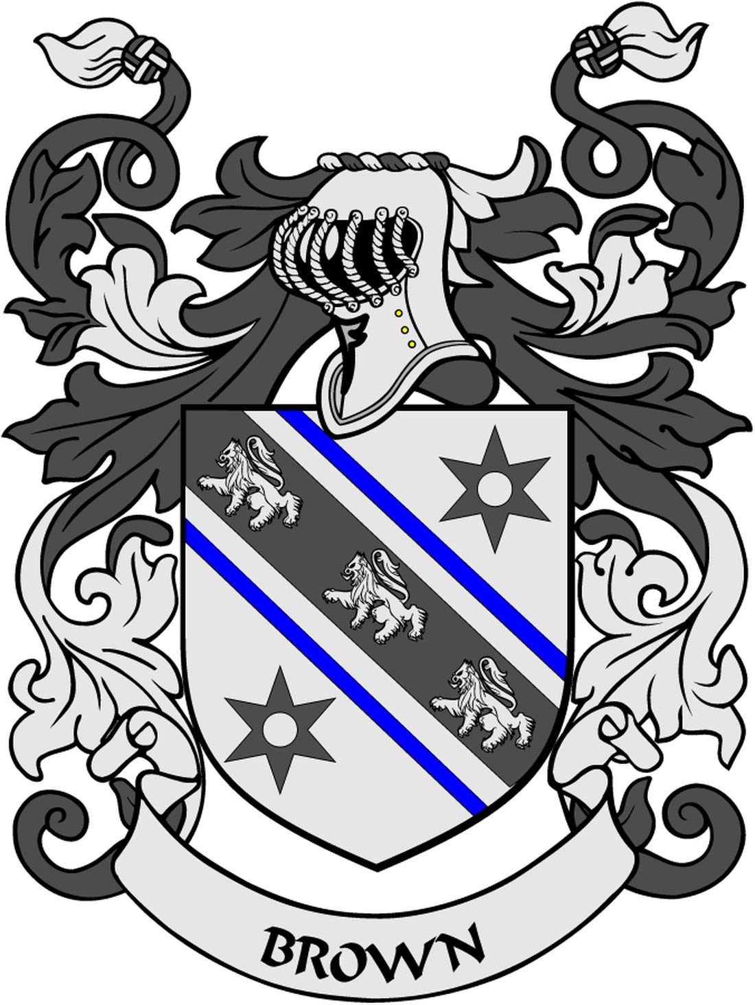 Brown Family Crest 3" Coat of Arms Fridge Round Magnet