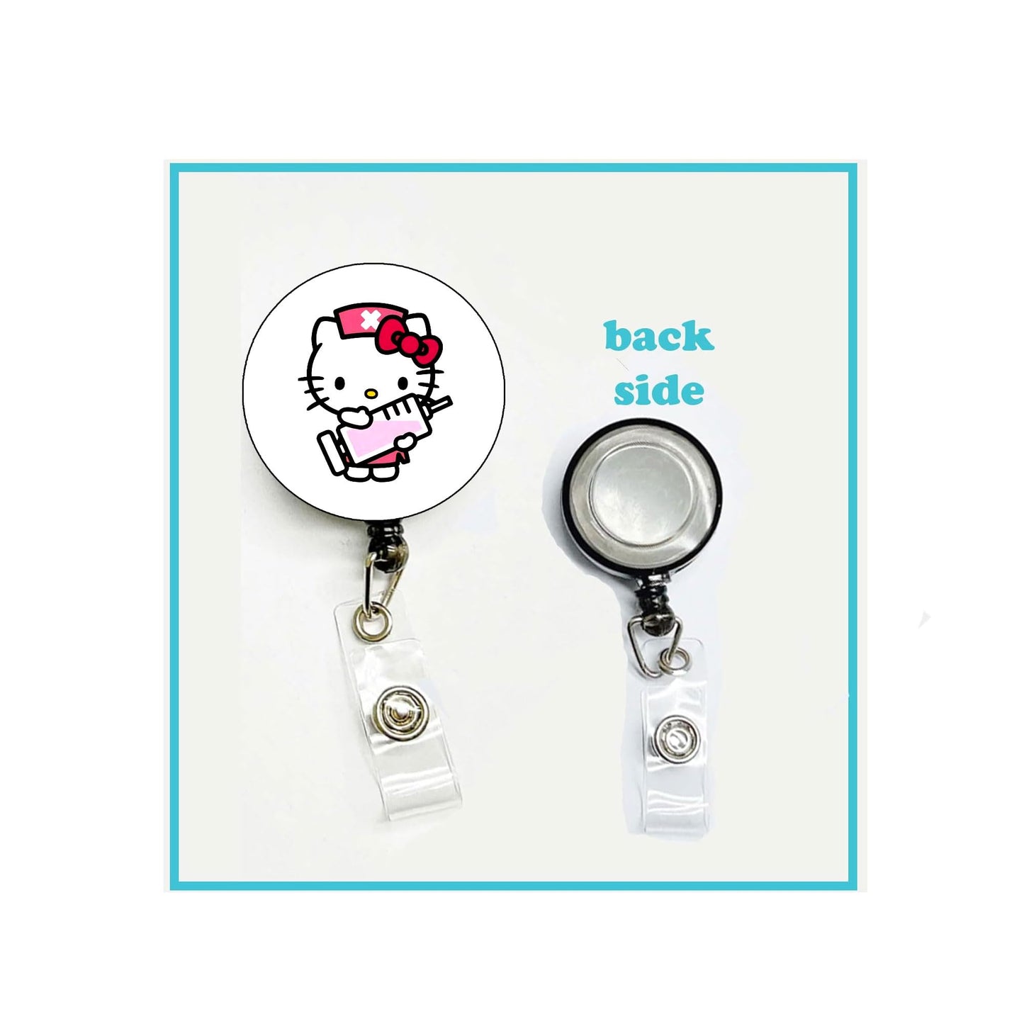 Adorable Nurse Kitten Badge Reels Cute Felt Retractable Badge Reels Themed Badge Holders Gift for Nurses Doctors ID Badges Name Cards Lanyards Holidays 1.45"