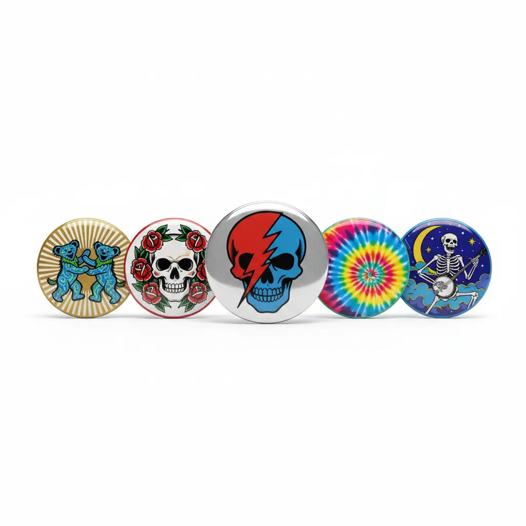 5 Pcs Grateful Dead Pinback 1.25-inch - My Pinbacks