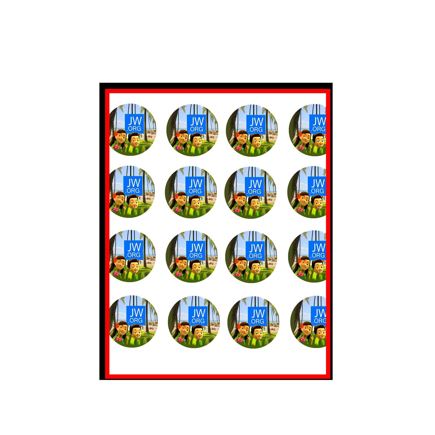 1.25" Caleb and Sofia Variety Pack JW.org pins and Bible Study Buttons - Bulk Pack of 100
