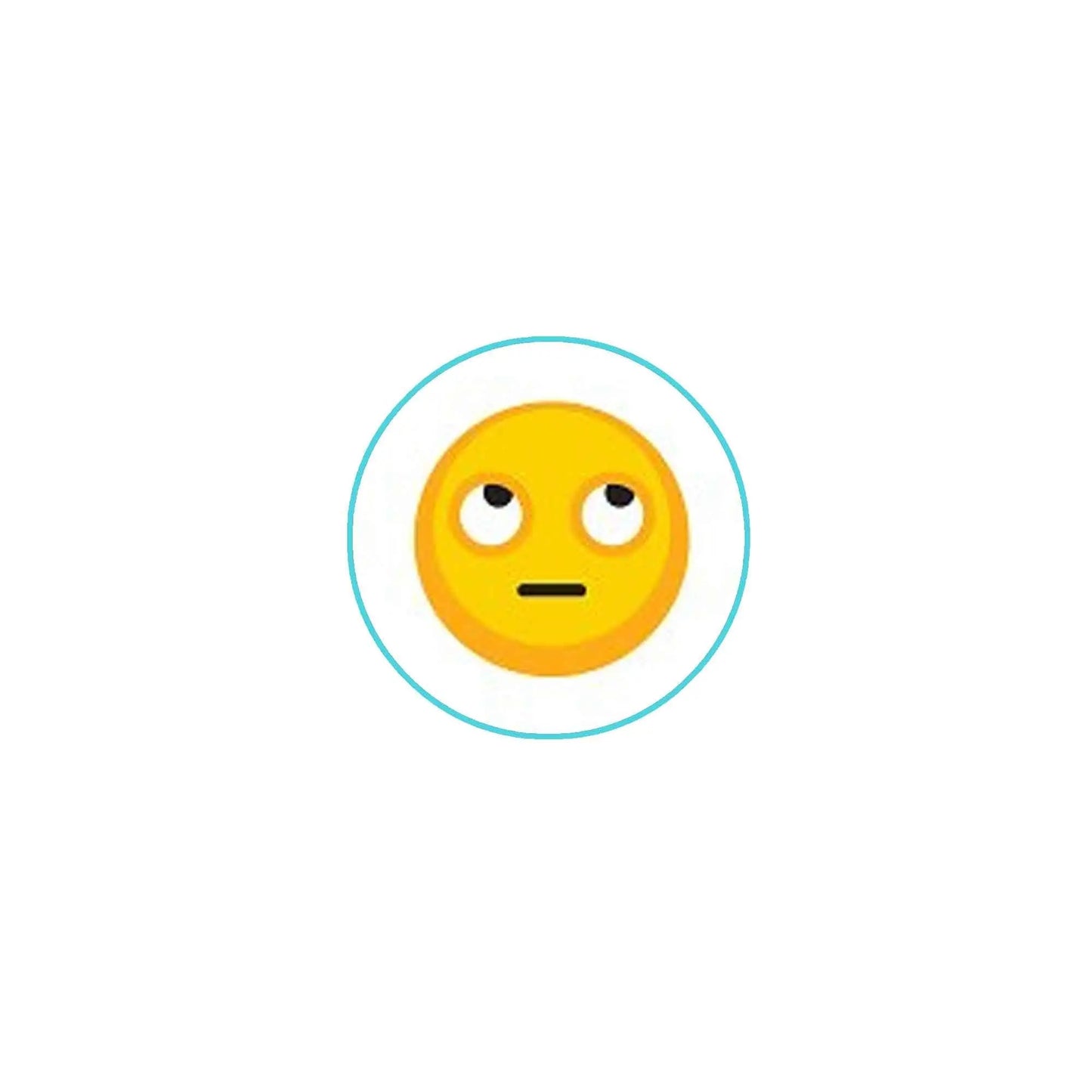 1.25-inch pinback button with yellow sad emoticon face