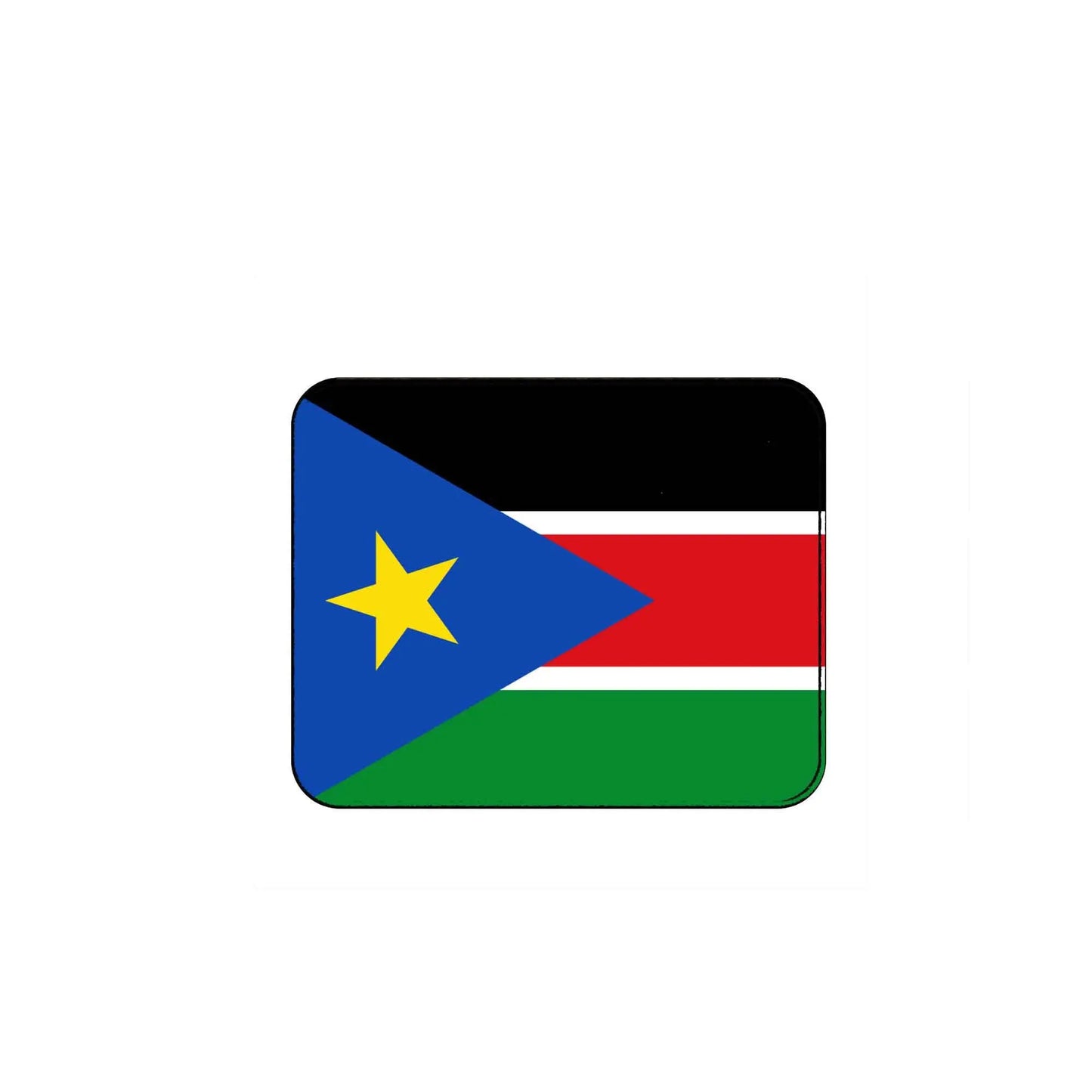 South Sudan flag mouse pad with square, rounded-corner design and full-color flag graphic
