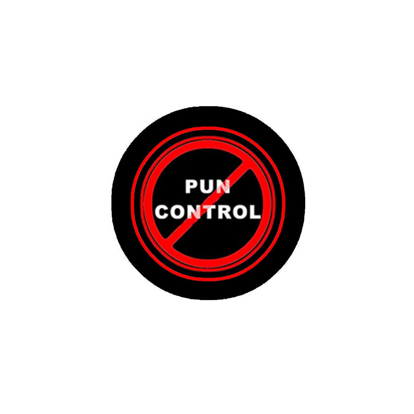 No PUN Control Pinback Button Pin 2.25-inch Black Default Title